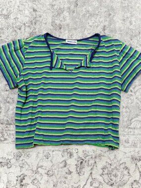 outer banks striped dainty retro baby tee shirt